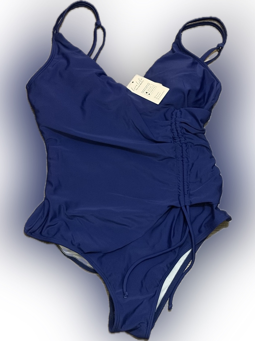 NWT Cupshe Deep Navy Ruched One-Piece Swimsuit